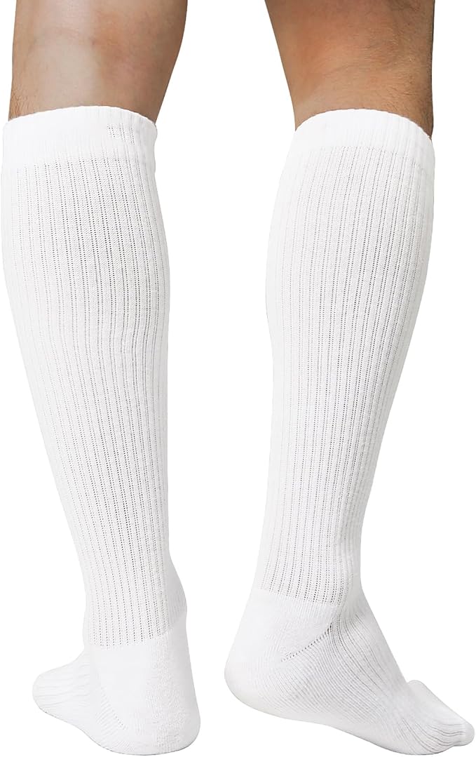 +MD Cotton Compression Socks for Women & Men 4/6 Pairs 15-20mmHg Knee High for Sports, Travel, Nursing Long Sitting Standing - Image 2