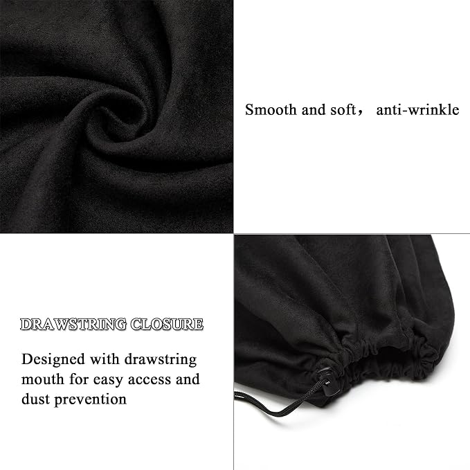 4 Pcs Travel Shoe Bags for Packing with Drawstring,17.7" x 13.8",Black | Dust Resistant,Machine Washable & Reusable Storage Pouch,Drawstring Closure,Travel Essentials for Women & Men - Image 3