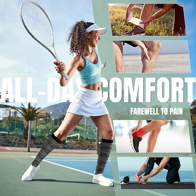 cerpite Compression Socks for Women & Men Circulation 8 Pairs Compression Socks 20-30 mmhg Best for Running,Nurse,Travel - Image 5