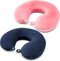 2 Packs Travel Neck Pillow Cover, Reusable U Shaped Washable Cover (Dark Blue Pink) by Philbinden