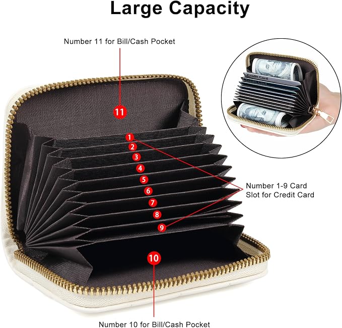 Credit Card Wallet, RFID Card Case Wallet, Zipper Card Cases Holder for Men Women, RFID Blocking, KeyChain Wallet, Compact Size Card Organizer Case for Women - Image 2