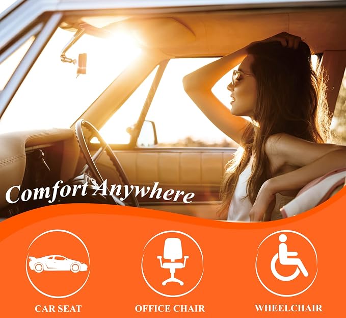 kingphenix Memory Foam Car Seat Cushion for Driving Comfort and Office Use | Coccyx and Lower Back Pressure Relief, Non-Slip Seat Cushion for Cars, Trucks, SUVs, Long Drives and Office Chairs, Brown - Image 6