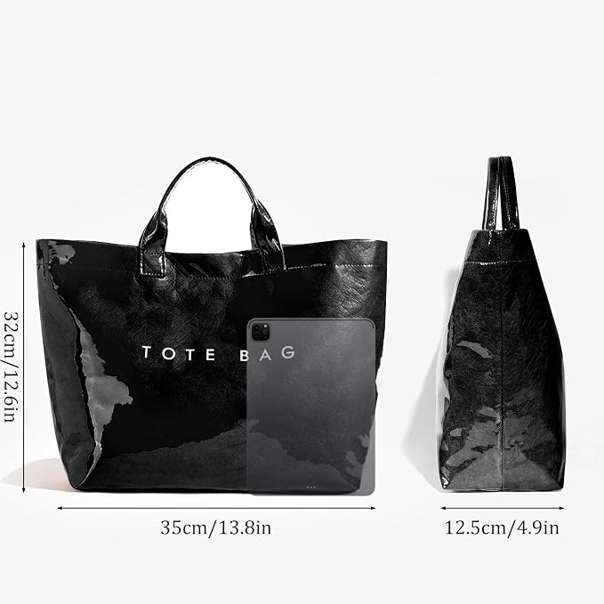 Lushandy PVC Tote Bag for Women Jelly Beach Bag Top Handle Hobo Handbag | Water-Resistant, Wipe Clean, Lightweight - Image 6