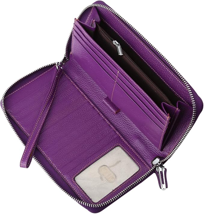 Small Compact Women Wallet RFID Blocking Genuine Leather Bifold Purse with ID Windows - Image 4