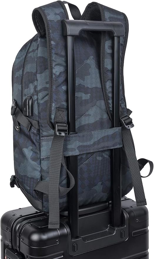 Tzowla Travel Laptop Backpack Water Resistant Anti-Theft Bag with Giant Tumbler Holder Pocket and Lock 17.3 Inch Computer Business Backpacks for Women Men Work College Gift,Casual Daypack(BlueCamo) - Image 7