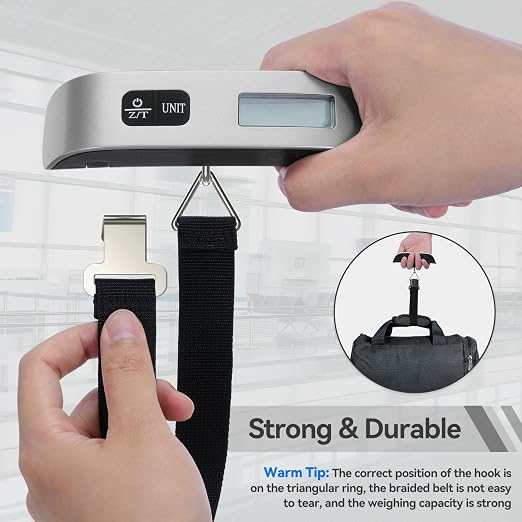 Luggage Scale Dr.meter 2 Pack Travel Essential Digital Luggage Weight Scale | 110lb/50kg Portable Handheld Scale with Rubber Paint, Temperature Sensor, Battery Included - Image 7
