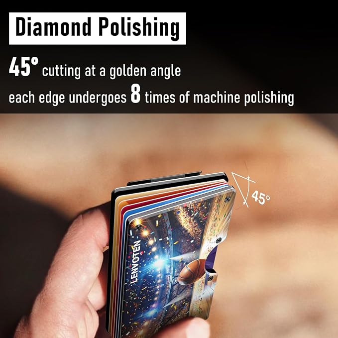 Lenvoten Upgraded Hinged Minimalist Wallet for Men, RFID Blocking Wallet | Slim Metal Aluminum, Credit Card Holder, Money Clip Holds 20 Cards, Premium Scratch-Resistant Finish, Ideal Gift for Men - Image 7