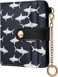 Ocean Shark Silhouette Women's Wallets RFID Blocking,Credit Card Holder Bifold Wallet,Slim Card Cases,PU Leather Travel Wallet for men Girls by visesunny