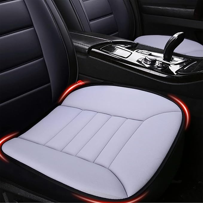 Car Seat Cushion Pad 1.2" Thick Comfort Seat Protector for Car Driver Seat Office Chair Home Use Memory Foam Seat Cushion with Non Slip Bottom, 20'' x 18.5'', Gray by MYFAMIREA