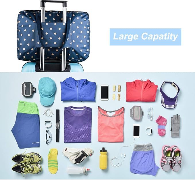 F.FETIVIN Weekender Bag Carry On Travel Duffle Medium Overnight Bag for Women(Dream Blue) - Image 3