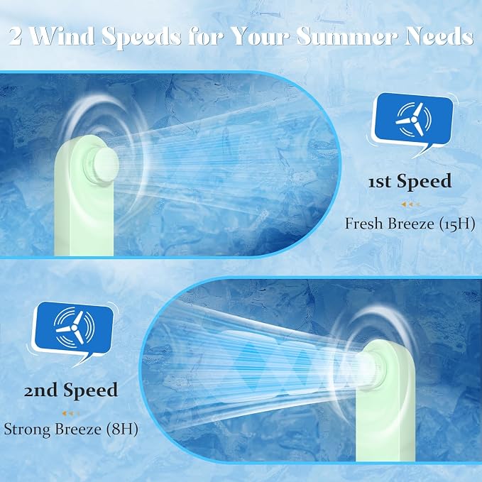 Portable Handheld Fan, 2 IN 1 Mini Hand Fan, Battery Operated [8-15 Working Hours], USB Rechargeable Personal Foldable Fan for Indoor, Small Pocket Fans Travel Essentials for Outdoor (Green) - Image 4