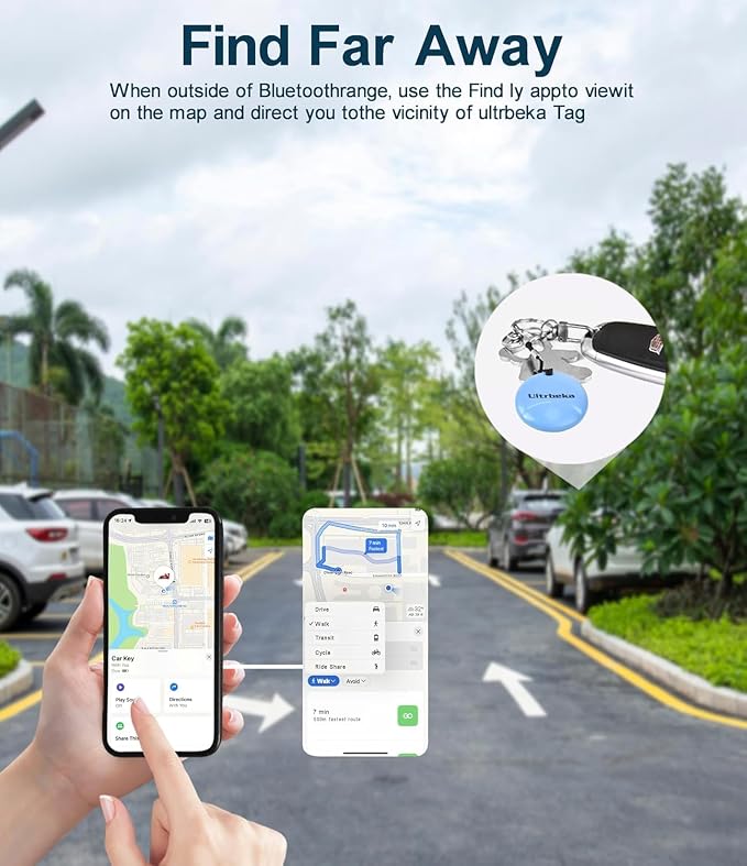 Ultrbeka Air Tracker Tag 4 Pack Bluetooth Item Finder for iPhone – MFi Certified Smart Tracker Compatible with Apple Find My, IP67 Waterproof Key Finder for Keys, Wallet, Luggage, Bike, Backpack - Image 8