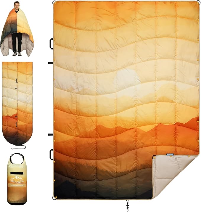 Camping Blanket, Puffy Blankets Lightweight Windproof Resistant for Outdoors,Hiking, Backpacking,Car,Picnic,Stadium by MarshmallowDream