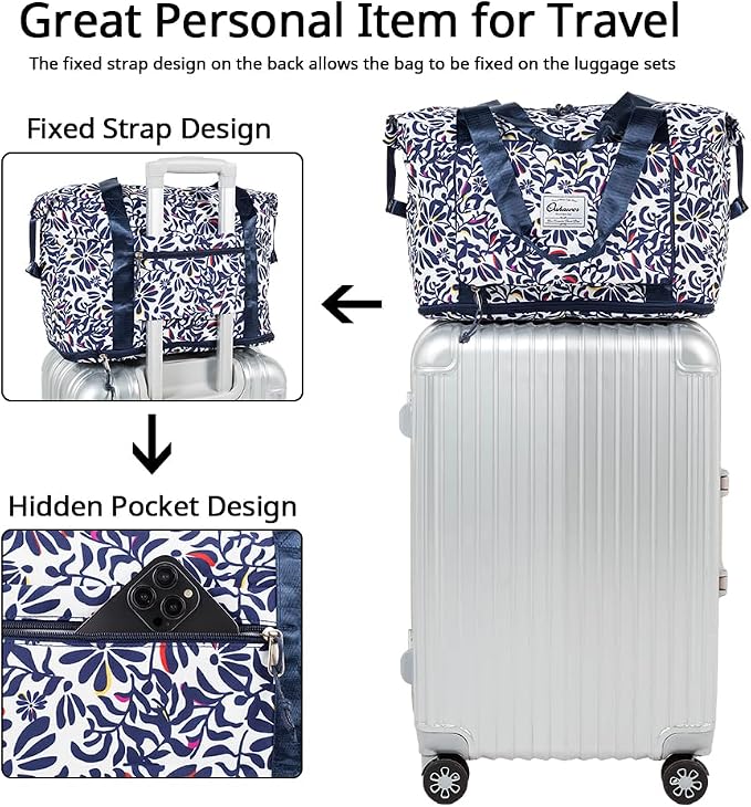 Large Capacity Foldable Travel Bag | Expandable Portable Carry on Bag Dry&Wet Separation Sports Duffel Bag - Image 3