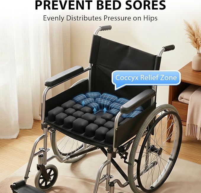 Inflatable Seat Cushion, Pressure Relief Airplane Seat Cushion for Long Flights Built-in Air Pump, Portable Car Seat Cushions,Office Chair Wheelchair Cushions Relief Discomfort in Coccyx&Buttock - Image 7