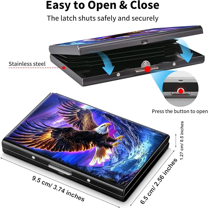 Metal Wallet,Credit Card Holder for Women Men,RFID Blocking Card Holder Wallet Mini Slim Aluminum Wallet ID Case Hard Card Case Business Card Holder Case,Eagle Mountain - Image 5