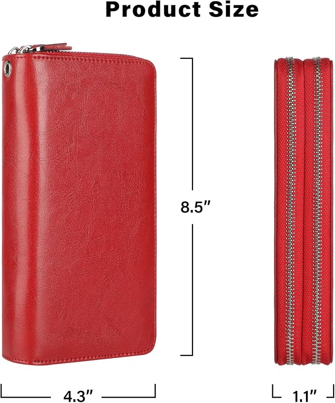 Small Compact Women Wallet RFID Blocking Genuine Leather Bifold Purse with ID Windows - Image 6