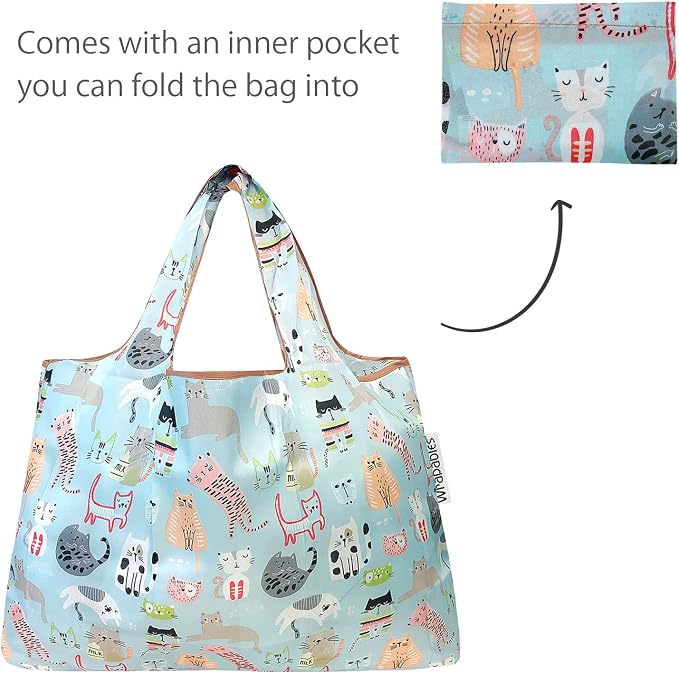 allydrew Large Foldable Tote Nylon Reusable Grocery Bags - Image 6