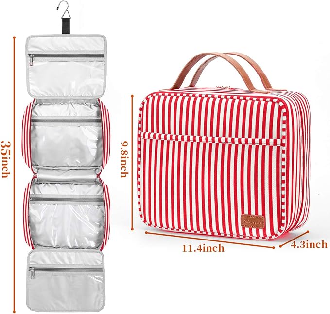 Hanging Travel Toiletry Bag,Large Capacity Cosmetic Travel Toiletry Organizer for Women with 4 Compartments & 1 Sturdy Hook,Perfect for Travel/Daily Use/Christmas - Image 3