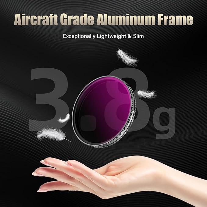 Walking Way ND Filter Set Compatible with DJI Osmo Action 6, 4 Pack ND8 ND16 ND32 ND64 Snap-On Polarizing Neutral Density Filters DJI Action 6 Accessories, HD Optical Glass/Multi-Coated/Aluminum Frame - Image 7