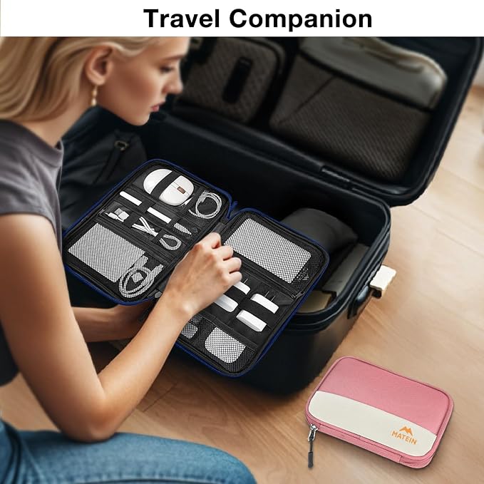 MATEIN Tech Organizer Travel Case 2 Pack, Charging Cord Organizer for Cable | Water Resistant, Portable Electronics Case, Carrying Bag for Cable, Changer, Earphone, for Electronic Accessories - Image 4