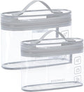 BAGSMART TSA Approved Toiletry Bag, 2 Pack Clear Makeup Cosmetic Bag Organizer, Quart Size Travel Bag for Toiletries, Carry-on Travel Accessories Essentials, Gray-2pcs by BAGSMART