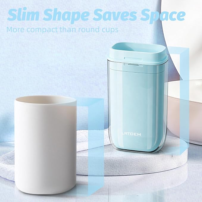 4-in-1 Toothbrush Travel Cup, Portable Toothbrush Container | Multi-functional travel cup, for family camping business trip, separates into 4 cups with cover, lightweight, blue - Image 4
