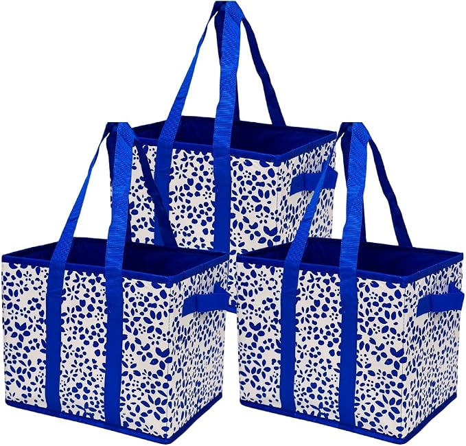 DURASACK Grocery Tote 3-Pack All-Purpose Collapsible Totes with Handles Kitchen Reusable Grocery Bags by DURASACK