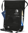 VENTURE 4TH Travel Neck Wallet, RFID Blocking Passport Holder - Pure Black by VENTURE4TH