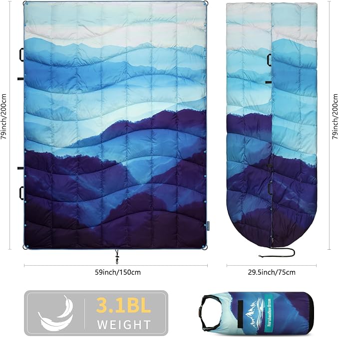 Camping Blanket, Puffy Blankets Lightweight Windproof Resistant for Outdoors,Hiking, Backpacking,Car,Picnic,Stadium - Image 2