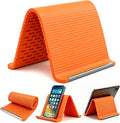 Flexible Silicone Phone Stand with Aluminum Core, Foldable Silicone Phone Holder for Cell Phones, Tablets & Small Devices, Adjustable Desktop & Airplane Phone Holder for Travel, Office & Home (Orange) by Unknown