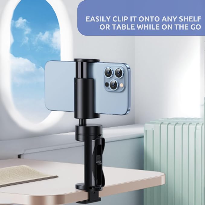 2 PACK Airplane Phone Holder Travel Essentials Accessories – Universal Hands Free Cell Phone Stand Mount for Air Plane Table Seat Desk, Cruise, Car & Flight – Mini Size for Vacation, iPhone, Samsung - Image 2