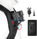 TELESIN 360° Quick-Release Backpack Strap Mount for Action Cameras | 360° quick-release adapter with adjustable shock-absorbing shoulder pad; fits GoPro, DJI Osmo, Insta360 and AKASO cameras. by telesin