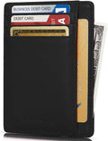 KALMORE Genuine Leather Front Pocket Slim Wallet Credit Card Holder with ID Window by KALMORE