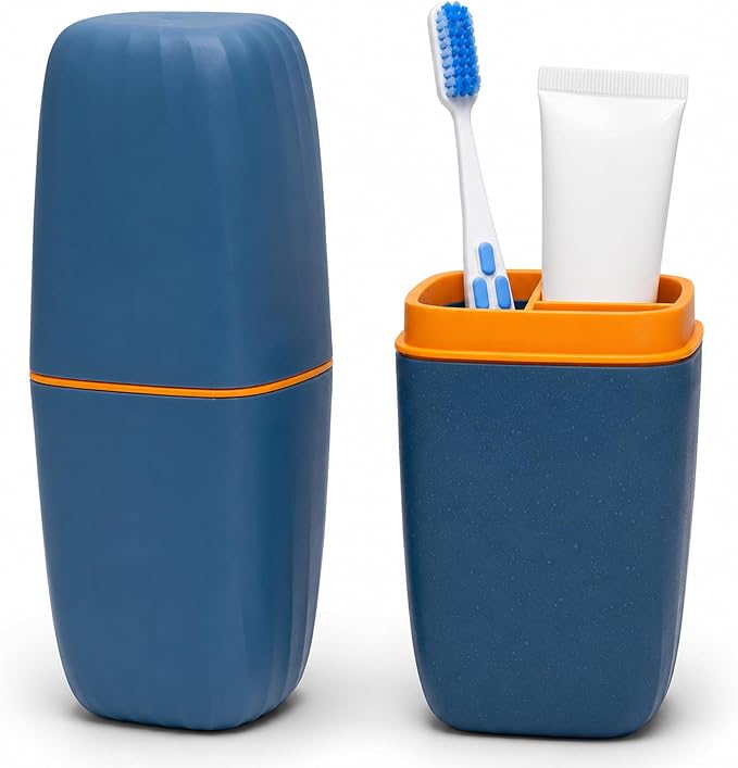 Toothbrush Travel Case, 2 in 1 Holder and Rinse Cup with Cover | 7.87 by Unknown