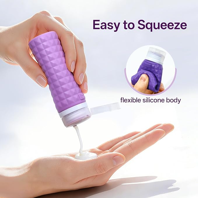 Travel Bottles for Toiletries, TSA Approved Travel Size Containers, Leak Proof Silicone Shampoo Bottles, Small Toiletry Containers with Clear Bag for Shampoo Conditioner Lotion - Image 5