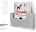 Jomola No Drilling Wall Mount File Holder - Office Wall Hanging Files & Magazines Organizer - Plastic Door Mount with Adhesive Pad, Gray (1 Count) by JOMOLA