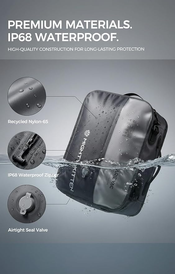 IKYWT Travel Vacuum Seal Bag with Pump, 21L Compression Packing Cube Kit with 270° Zipper, Reusable Waterproof Vacuum Storage for Carry-On & Small Checked Luggage (2-Pack) - Image 8