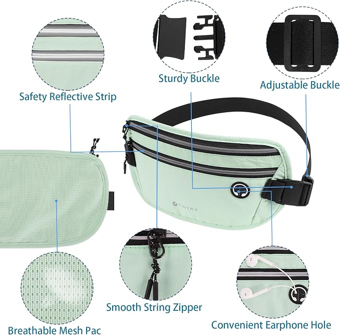 Slim Running Belt for Women Men Runners Fanny Packs With Phone Holder Hidden Pockets Exercise Waist Bag for Marathon Workout - Image 5