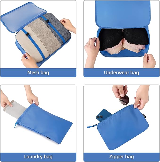 BAGAIL 6 Set/8 Set/10 Set Packing Cubes Various Sizes Packing Organizer for Travel Accessories Luggage Carry On Suitcase - Image 6