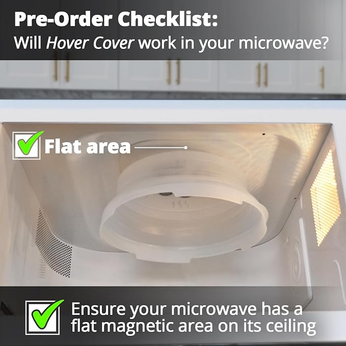 HOVER COVER Magnetic Microwave Splatter Cover - 10-Inch Collapsible - Black | BPA-Free Lid, Vented Plate Guard with Steam Vents, Anti-Splash Microwave Lid, Dishwasher Safe, Space-Saving Magnetic Storage - Image 3