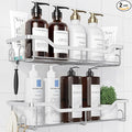 Kitsure Shower Caddy, Adhesive Shower Organizer, Large, Silver | Stainless Steel Shelf for Inside Shower, No Drill Bathroom Organizers and Storage, Home Decor Accessories by Kitsure