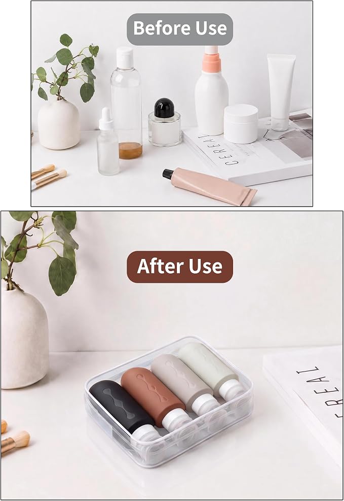Gemice Travel Bottles for Toiletries, Tsa Approved Travel 6oz Size Containers with Clear Bag, BPA Free Leak Proof Travel Tubs Refillable Liquid Travel Accessories for Cometic Shampoo Lotion - Image 7