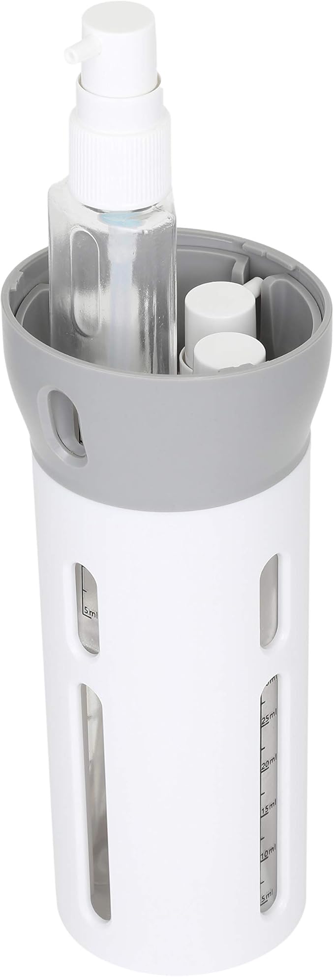 Travigo 4-in-1 Travel Dispenser Bottle, TSA Approved, Leak Proof, Four Reusable 1.4 oz. (40 mL) Toiletry Containers for Shampoo, Conditioner, Soap, Lotion, Skincare (Gray) - Image 6