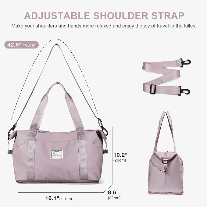 Travel Duffel Bag, Sports Tote Gym Bag, Shoulder Weekender Overnight Bag for Women - Image 3