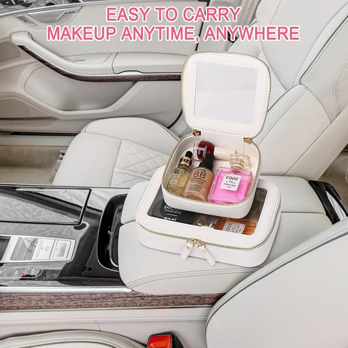 Pinkmik Mini Clear Makeup Bag, White, MINI | Small Size, Zipper Closure, Cosmetic & Toiletry Case, Purse Organizer, Car Essentials - Image 6