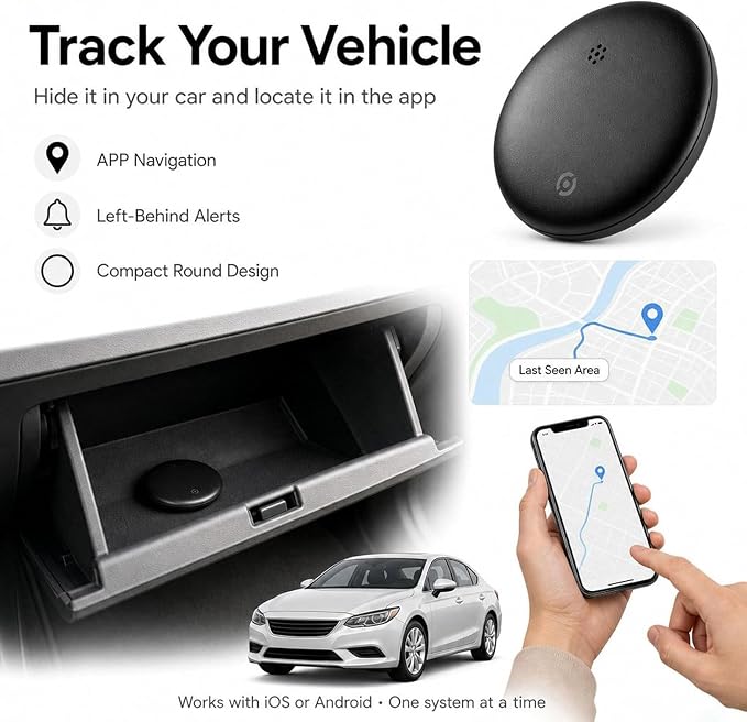 GPS Tracker for Vehicles No Subscription, iOS & Android, 2 Pack | IP66 Waterproof Car Tracker Tag, Precise Location Bluetooth Tracker Device, Compatible with Apple Find My & Google Find Hub - Image 6