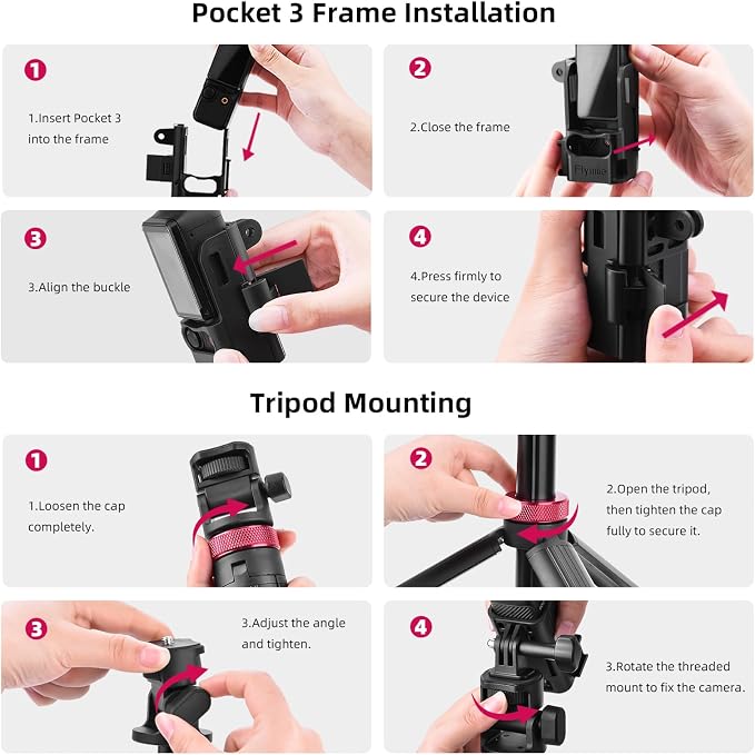 80in Pocket 3 4 Selfie Stick Tripod for GoPro Action Camera, Extendable Stand Vlog Mount for DJI Osmo Pocket 3 4 Action 6 5 Pro 4 3 for Xtra Muse for Insta360 X5 X4 X3 for AKASO DSLR Accessories - Image 8