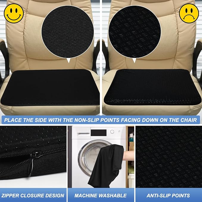 Gel Seat Cushion for Long Sitting-Two Sizes Gel Cushion (Thick＆Large) | 19"x17.5"x2.8" / 38"x17.5"x1.4" (Fold/Expand), Zero Gel Cushion for Pressure Relief, Honeycomb Gel Seat Cushion with Two Size - Image 6