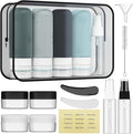 16 Pack Travel Bottles for Toiletries, Silicone TSA Approved-Containers for Toiletries,3oz Silicone Travel Bottles Set Leak Proof Refillable Liquid,Shampoo and Conditioner Travel Toiletry Bottles Grey by Amphism
